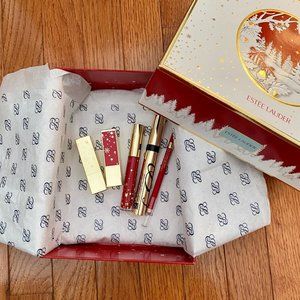 Brand New Estee Lauder Gift Set - Lipstick, Lip pencil, Lip Shine plus Mascara